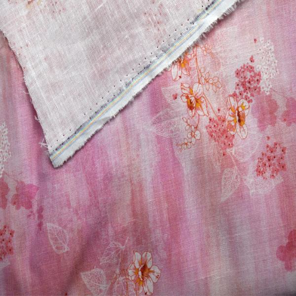 30% Ramie 70% Cotton Heat Transfer Printing Patterned Linen Fabric Home Textile