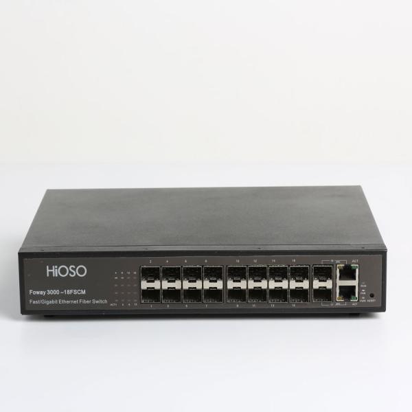 Buy Hioso Fiber Switch 16 +2 Combo Uplink AC100V Optic Switch Support Web Snmp Security Electronic Power at wholesale prices