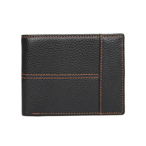 Daily Life Main Material GENUINE LEATHER Wallets For Man Anti-Theft Short Male Purses
