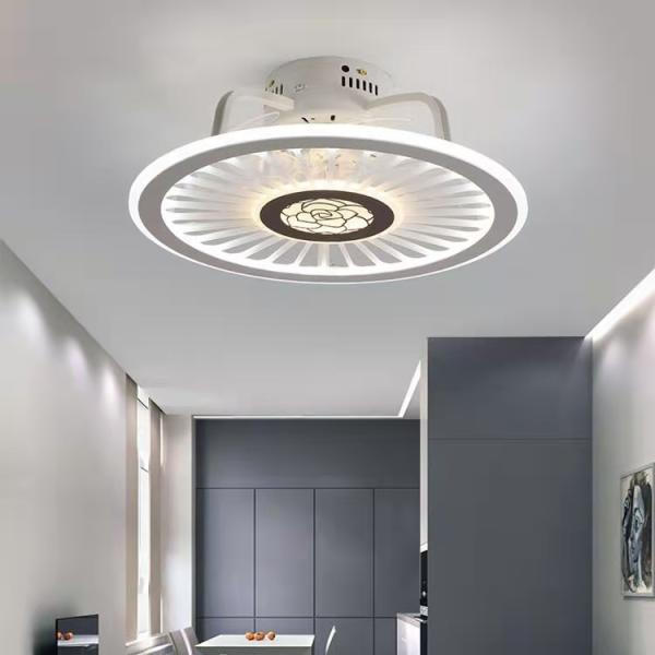 China Wholesale Factory Remote APP Control Smart Low Profile Ceiling Fan Light Flush Mount LED Ceiling Light 6 Wind Speeds New Technology Ceiling Fans on sale