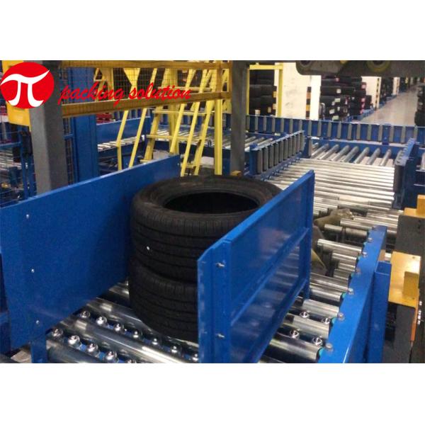 Auto Conveyor Tire Packing Machine Horizontal Stretch Wrapper Auto Infeeding 90r/min