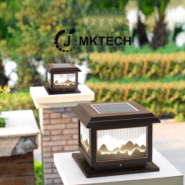 12W Solar Powered Pillar Lights Square Garden Column Lights Waterproof
