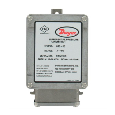 Dwyer 607 Differential Pressure Transmitter 4-20mA Output