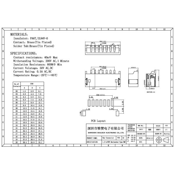 Single Row Wafer Connector 2 Pin Terminal Housing Connector White Colour