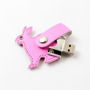 Quality Logo Print / Embossing Leather USB Flash Drive Support Encryption / Date Uploading for sale