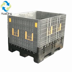 cheap large foldable collapsible plastic pallet box bulk container collaps