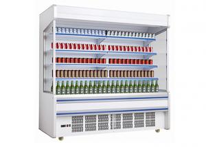 China Fan Cooling Multideck Open Front Chiller For Shop Plug In Type With R404 Refrigerant on sale