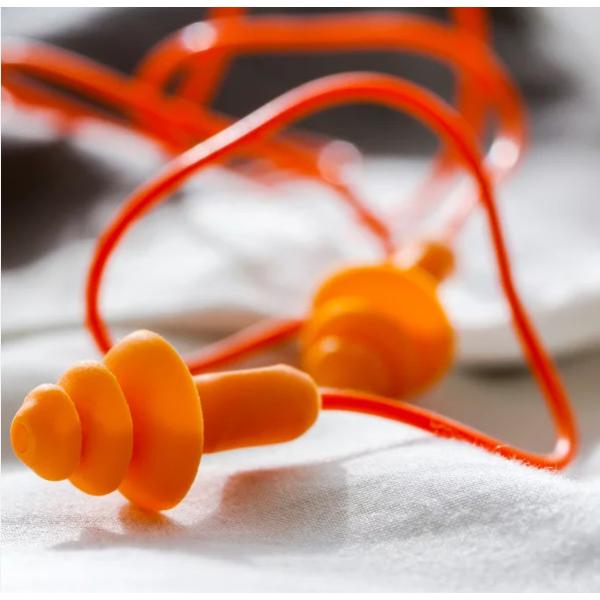 Safety Silicone Reusable Ear Plugs with Slow Rebounded PU Foam for Noise Reduction and Customized Color
