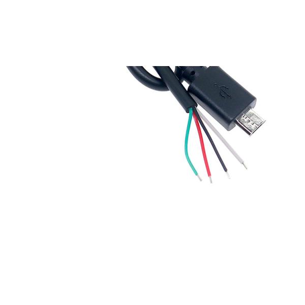 OEM Custom Micro B V8 5 Pin USB Male to Open Pigtail Bare Wires Cable
