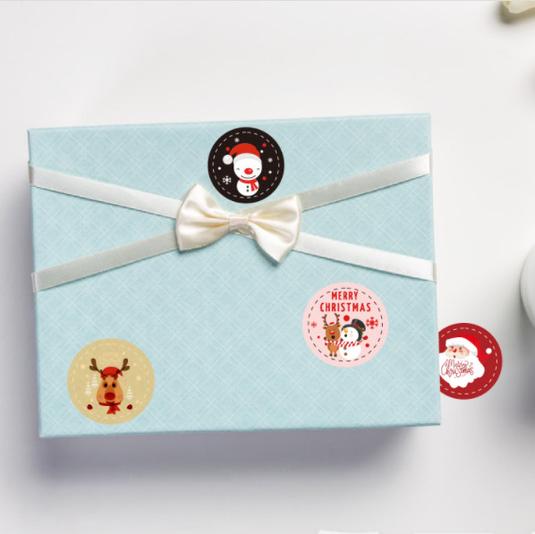 Pantone Color Sticky Label Roll PVC Merry Christmas Vinyl Stickers