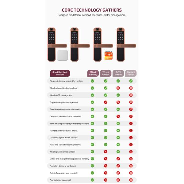 Keyless Entry Smart Wifi Door Lock Keypad APP Control IC Card Wifi Connected Door Lock