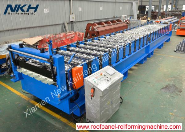 Buy Popular Roof Panel Roll Forming Machine PLC Control With 1450 mm Input Width at wholesale prices
