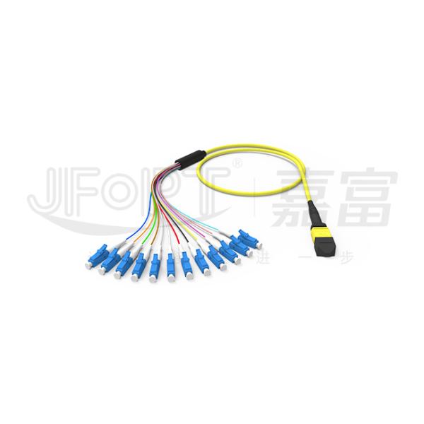 12 Fibers Duplex MPO Breakout Cable MPO-LC/SC/FC/ST Multimode 50/125 3.0mm LSZH Aqua