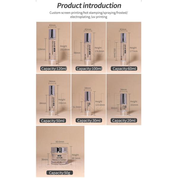 Round Shape Airless Cosmetic Pump Bottle 20ml 30ml 50ml 100ml Plastic Luxury Lotion Bottle