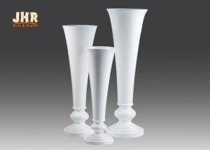 Quality Three Size Glossy White Fiberglass Pot Planters Flower Planters Floor Vases for sale