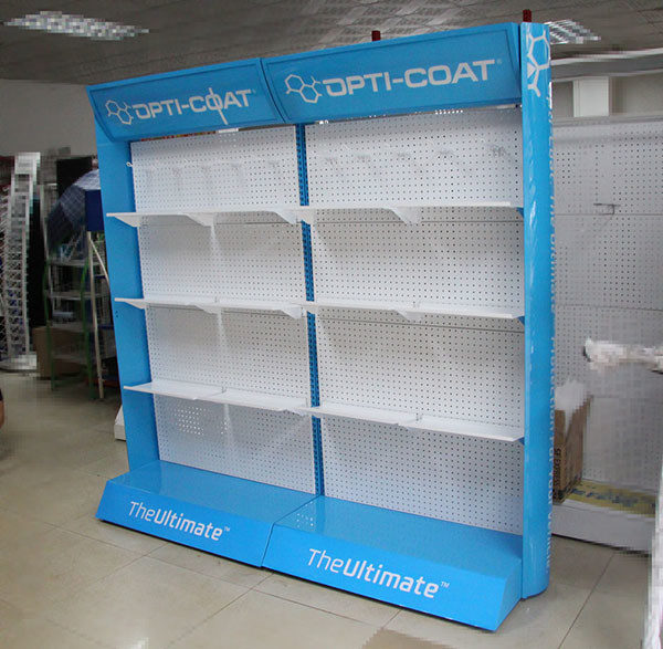 Blue Color 500mm Depth 1000mm Length Peg Hook Display Rack Powder Coated