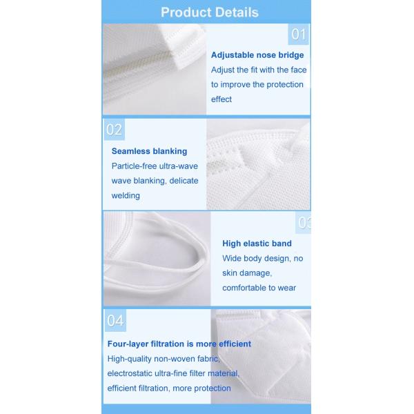 Adult N95 KN95 Disposable Protective Face Mask PP Non Woven Melt Blown Key Material