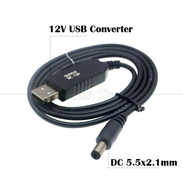 Stock Sale 1M Wifi Router Voltage Set Up Charger 5.5x2.1 mm DC 5V To 12V Power USB Router Cable