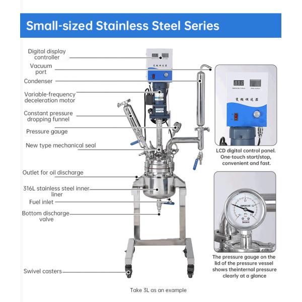 30-liter Double-layer Stainless Steel Reactor, Portable, With Customization Included