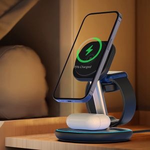 ABS 15W Qi Magnetic Multifunctional Wireless Charging Desktop 3 in 1 Stand for