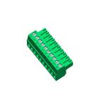 14P Vertical Line Pluggable Screw Terminal Block Female PA66 Green ROHS