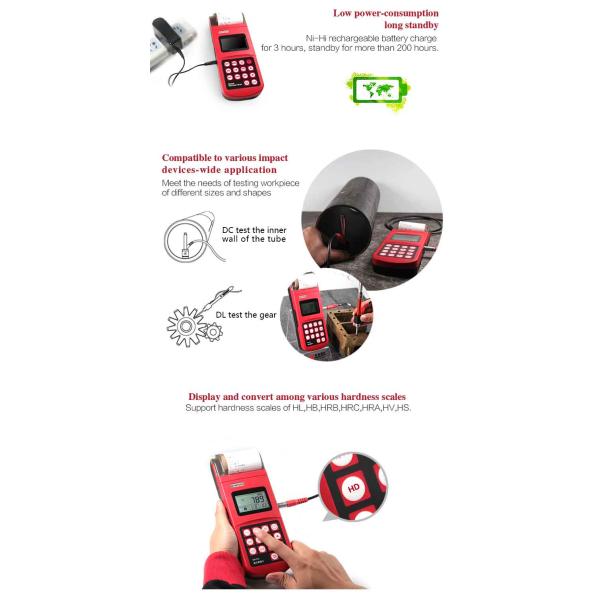 Low Power Consumption Leeb Hardness Tester , Data Printing Steel Hardness Tester MH310