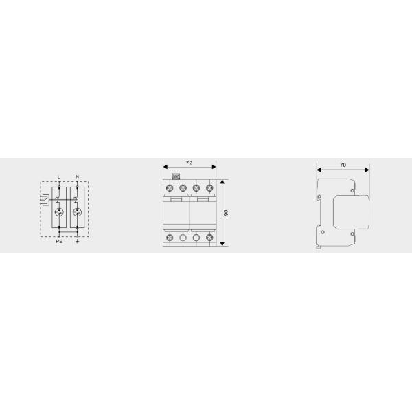 BR-50GR 2P 50kA Class 1 Surge Protection Devices Type1 AC Surge Suppressor spd