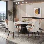 1.3/1.5M Width Large Functional Round Dining Room Tables With Turntable