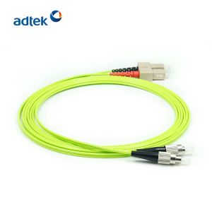 OM5 Duplex 2.0mm Lemon Green Optical Fiber Patch Cord SC To FC UPC Jumper Wires