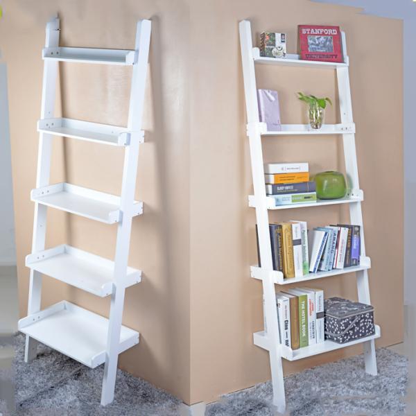 5 Layers 74.8'' Multifunctional Wooden Corner Bookshelf