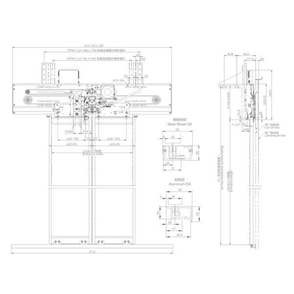 AC220V±20% Voltahe Center Opening PM Door Operator For Elevator Lift