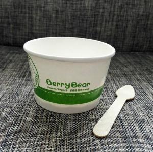 China Disposable Ice Cream Cups With Lid And Spoon , Custom Printed Ice Cream Cups on sale