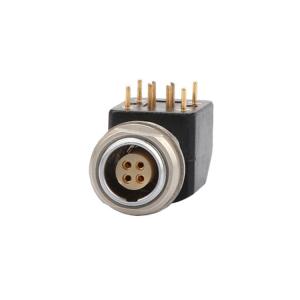 Quality B Series Z12 4Pin Double Nut Fixed Angle Socket 90° Angled Double Nut Fixed For Printed Circuit Boards for sale