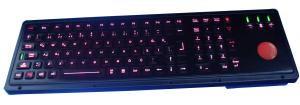 Quality Turkish scrachproof illuminated ruggedized keyboard with numeric keypad , trackball for sale
