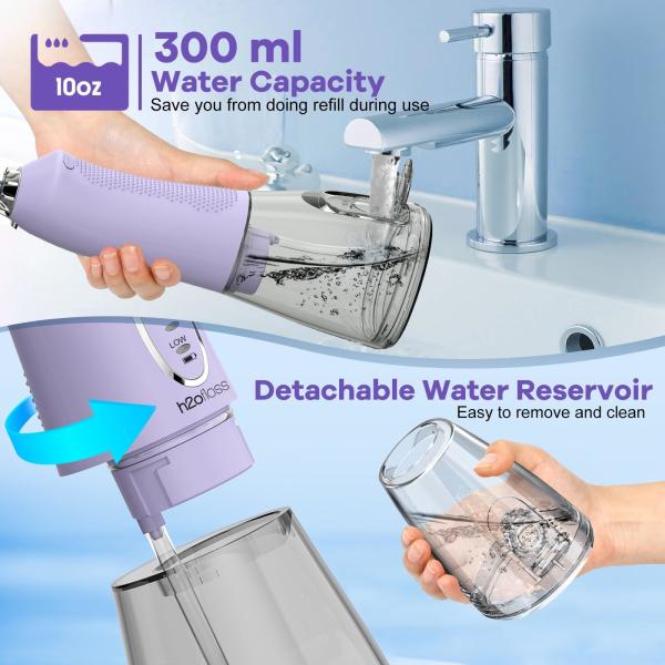 Customizable Logo Colour Large Capacity 300ML Handheld Oral Irrigator Electric Dental Water Flosser F600 with 6 Nozzles