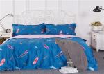 Sky Blue Down Pattern Home Bedding Sets King Flowers Pattern / Cotton Bed Sheets