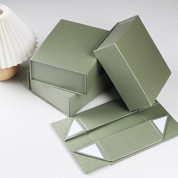 Recyclable Folding Carton Packaging Boxes With Magnetic Closure And Ribbon Closure