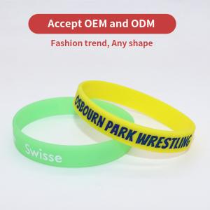 Quality Rubber Embossed Printed Wristbands , Segmented Printed Silicone Bands for sale