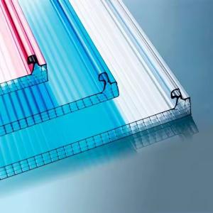 Quality Composite Co Extrusion U-locking Polycarbonate Facade U Shaped Panel Curtain Wall Splicing Sunlight Panel Customized for sale