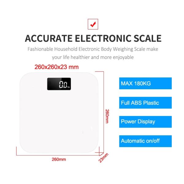 Battery Powered Full ABS Plastic Platform Electronic Body Weight Scale