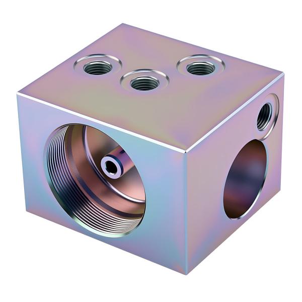 High Precision CNC Machined Hydraulic Manifold Block with ISO 9001:2015 Certification and 100% Hydraulic Function Testing