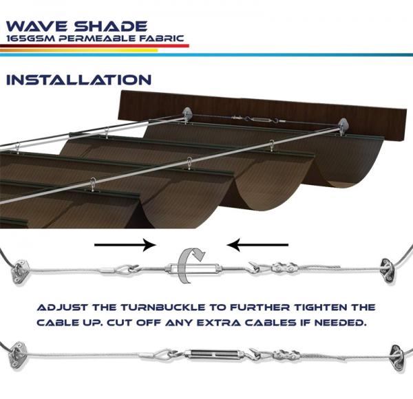 Manually Retractable Sun Shade Sail Slide Wire Canopy Pergola Kit 85% Uv Protecting