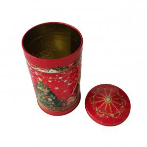 China 9mm Dia Christmas Musical Tin With Slip Cover Cookie Sweets Tin Box Packaging on sale