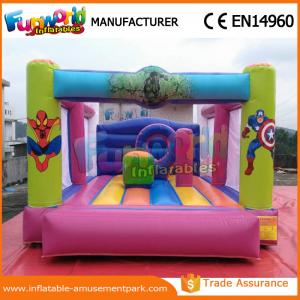 EN71 Large Spiderman Inflatable Kids Bouncy Castles With One Year Warranty