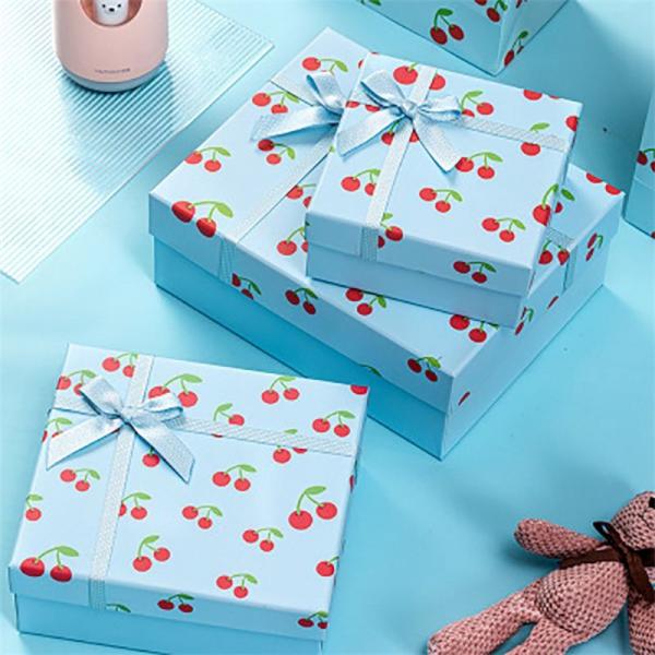 Ribbon Bow Tie Gift Box Packaging Lid And Base Luxury Gift Paper Packaging Boxes
