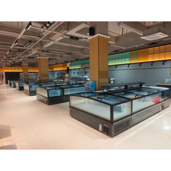 High-Efficiency Direct-Cooling Commercial Island Freezer | Auto-Defrost Supermarket Display Freezer With LED Lighting