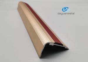 Quality 33x52mm Aluminium Stair Nosing Edge Trim Anodised With PVC Rubber for sale
