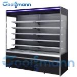 Vegetable Display Case Refrigerator , 4 Layers 1.98m Height LED Open Front