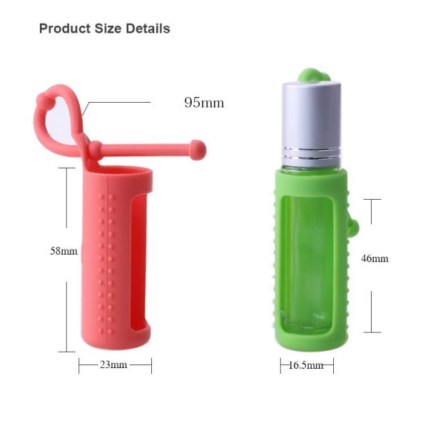 Essential Oil 10ml Roller Bottles Colorful Silicon Sleeve Protector Refillable Perfume Roller Silicone Case