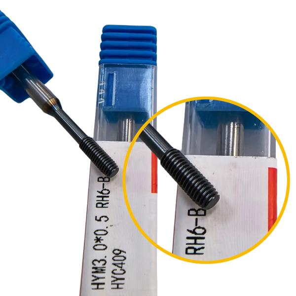 Solid Carbide Extrusion Tap, Blind Hole Machining Tool, Precision CNC Cutting Tool HYM3.0×0.5 RH6-B, Suitable for Precision Machining of Soft and
